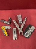 Assorted multi use tools & foldable utility knife. 6 pieces