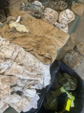 SOC large rolling bag, medium long flame resistant overalls ,assorted hats, shirts, boots, etc. 26