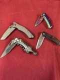 Elite Tactical, Tac Force, Buck & Falcon foldable knives. 4 pieces