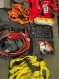 Crow Evnterprizes racing restraints, straps, jumper cables, tow rope, etc. 8 pieces