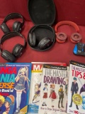 Assorted drawing Manga & Anime books, head sets, Sup game. Untested. 9 pieces