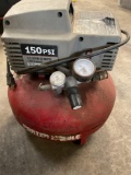 Porter Cable 150 PSI, 6 gallon, oil free, turned on