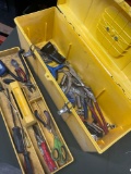 Tool box with tray & assorted tools.Over 30 pieces