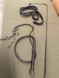 Horse lead, whip & leash. 3 pieces