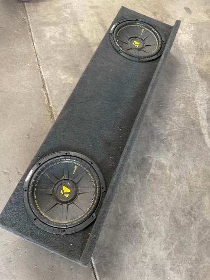 12" dual Kicker Comp C subwoofer. Box 52" x 14" x 8"