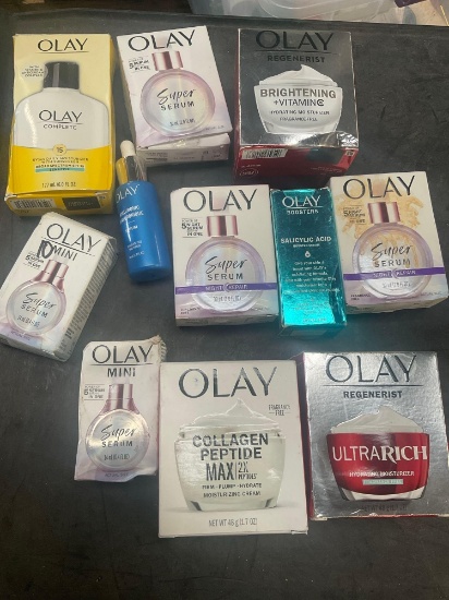 Olay product. Damaged packaging, unknown expiration. 11 pieces