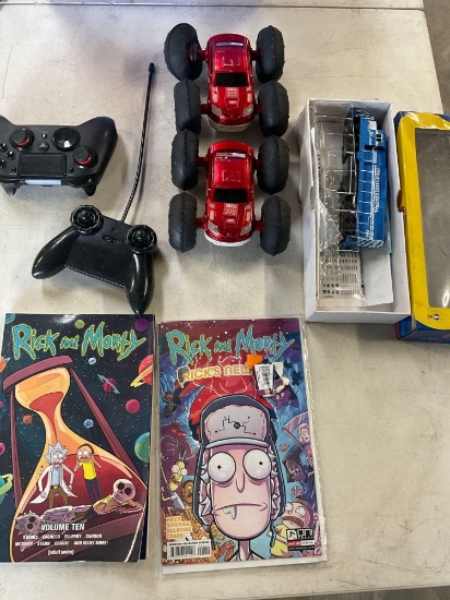 Toy cars, remotes, book & comic, model mini train