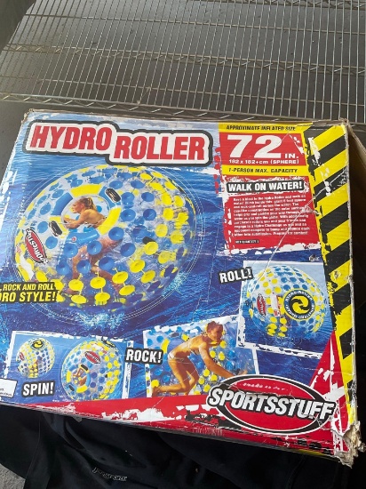Open box, 72"Hydro Roller sphere. Unknown if all parts are there