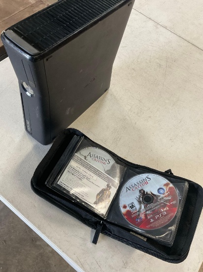 XBox 360 untested no cord & 24 assorted PlayStation cd games, see pics for games