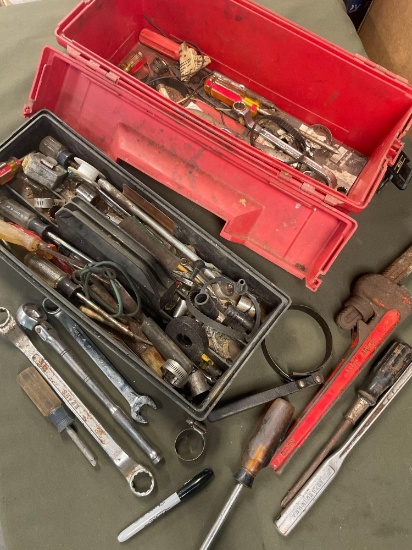 Planco box & assorted tools. Over35 pieces