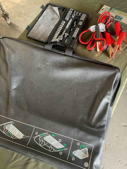 Volkswagen deflector,jumper cables, Hyper Tough toolset & 8" LED ultra thin strip