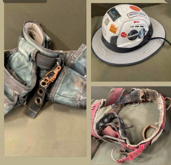 Kask hat, husky tool belt with pouches & belt