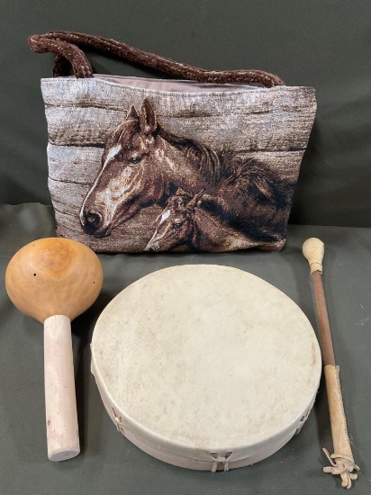 10" drum, bag & rattle