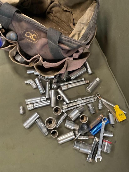CLC 16 pouch tool bag and assorted tools. 50 pieces