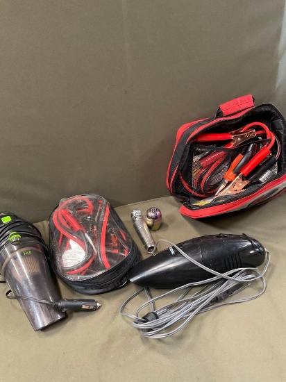 Vehicle items. Shift knobs, jumper cables, vacuums. 6 pieces