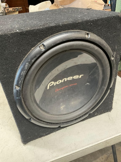 12" Pioneer subwoofer. Box 14" x 14" x 14"