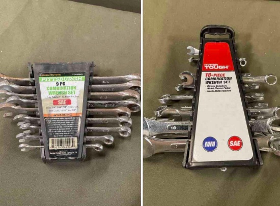 Hyper Tough combination wrench set, missing pieces & Pittsburgh 9pc combination wrench set