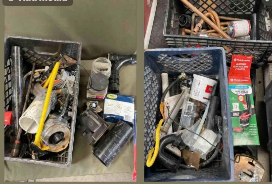 Assorted plumbing items. Tubbing, hardware, etc