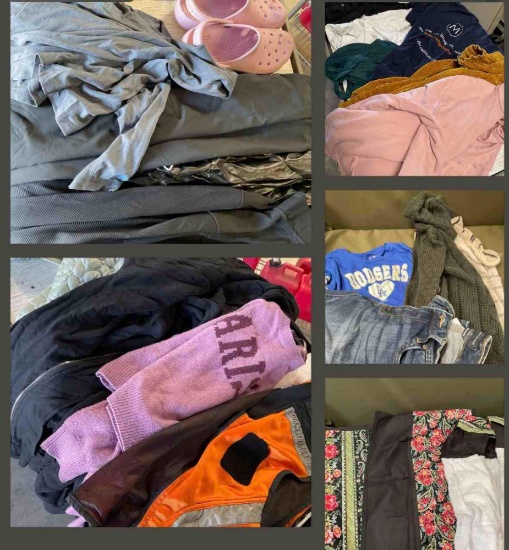 Used assorted clothes, shoes, bags ( majority are clothes). Over 60 pieces