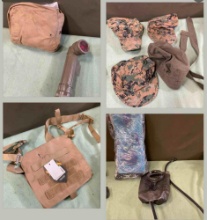 First aid kit pouch, flashlight, Condor unit, hydration units, hats, belt. 9 pieces