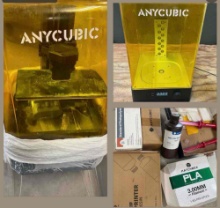 Untested Anycubic 3d resin machines , resin, etc. One machine turned on.