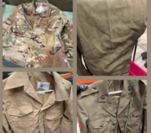 Medium/ regular new medium shirt, Defense Logistics 2) pans, 2) shirts 1) coat, see pics for sizes