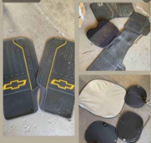 Chevy car mats, Honda car mats, unknown car mat, vehicle window shades 10 pieces
