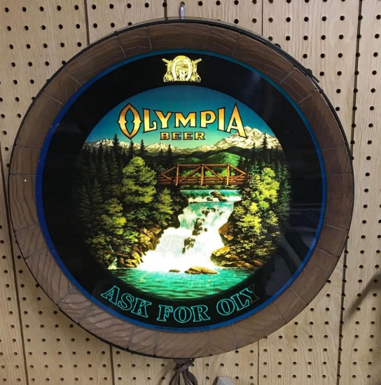 Vintage Olympia light up advertising motion light