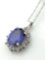 10K White Gold Sapphire and Diamond pendant