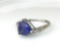 10K white gold Sapphire w/Diamond Ring
