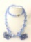 Vintage blue glass necklace and earring set