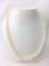 Pearl bead necklace w/ Sterling Clasp - signed