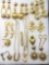 Gold earring - necklace- bracelet lot