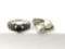 Sterling Silver 2 ring lot - Pearl and Garnet