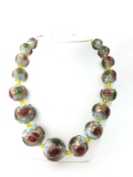Vintage Murano art glass graduated bead necklace