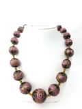 Vintage purple hue Murano art glass necklace