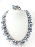 Blue Rhinestone necklace - signed Kramer