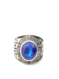 10K white gold Riverside Military Academy Class ring w/ sapphire - Balfour