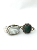 Sterling/Turquoise and Sterling/Mother of Pearl rings