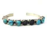 Sterling and Turquoise cuff - signed