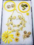 Shades of yellow costume jewelry collection