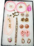 Shades of pink costume jewelry collection