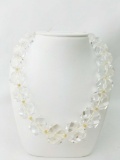Vintage graduated faceted glass bead necklace