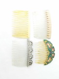 Lot of 4 vintage hair combs