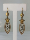 10K Yellow Gold Victorian Pearl earrings