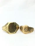 Lot of 2 - 14K yellow gold antique rings