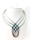 Sterling liquid silver and Turquoise necklace