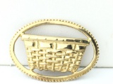 14K Yellow Gold Longaberger basket brooch