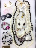 Costume jewelry collection - white-crystals-pink sparkle