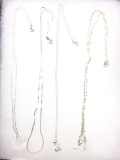 Lot of 4 sterling silver chain necklaces